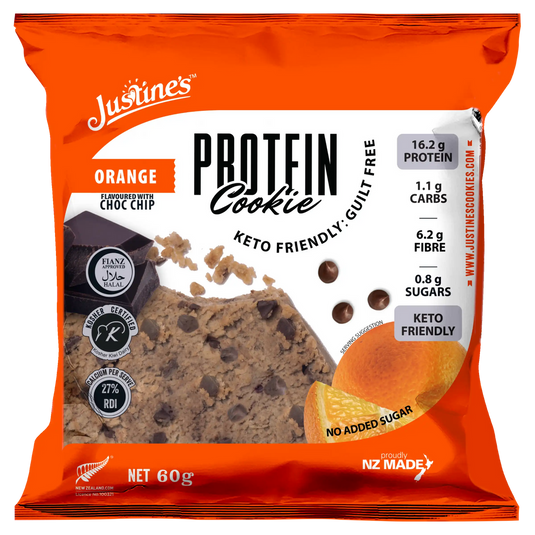Justine's Protein Cookie Orange Choc Chip 60g (SOLD in 12's)