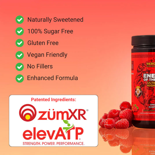 HERCULES Energy of The Gods-Ultimate High Stim Pre Workout - Spartan Raspberry (40 serves)