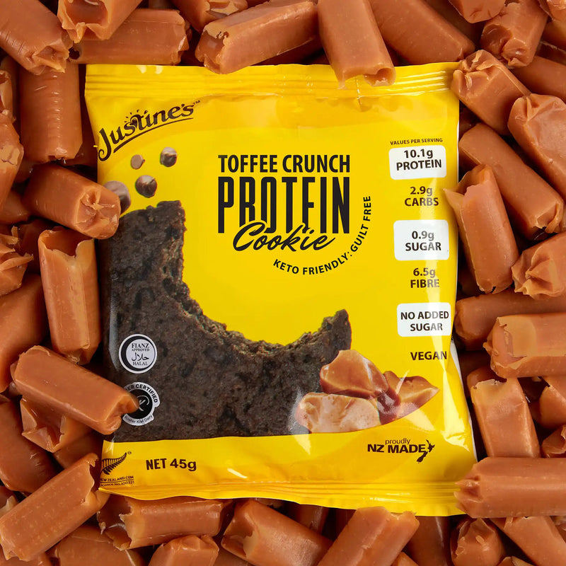 Load image into Gallery viewer, Justine&#39;s Keto Crunch Vegan Protein Cookie Toffee 45g
