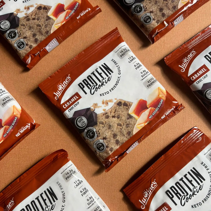 Load image into Gallery viewer, Justine&#39;s Protein Cookie Caramel Choc Chip 60g
