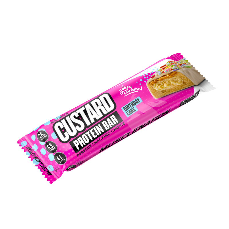 Load image into Gallery viewer, MN CUSTARD PROTEIN BAR - BIRTHDAY CAKE  (12 bars)
