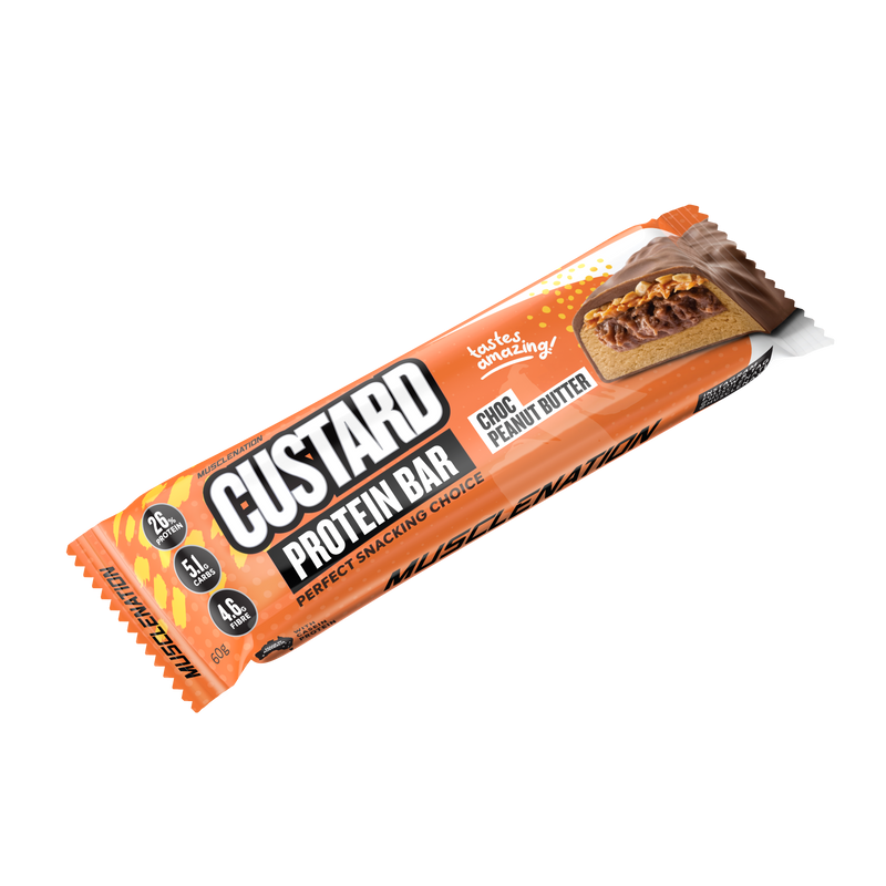 Load image into Gallery viewer, MN CUSTARD PROTEIN BAR - CHOC PEANUT BUTTER (12 bars)
