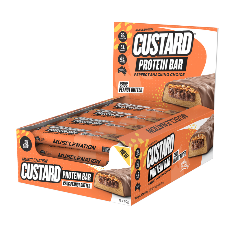 Load image into Gallery viewer, MN CUSTARD PROTEIN BAR - CHOC PEANUT BUTTER (12 bars)
