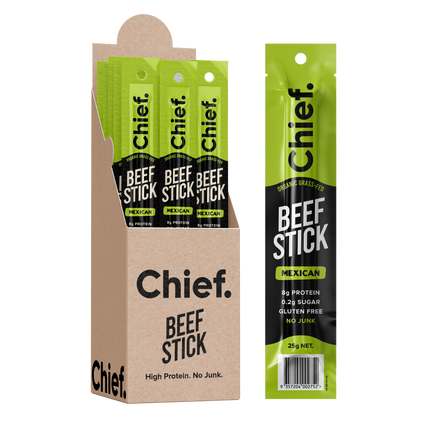 Load image into Gallery viewer, CHIEF ORGANIC BEEF STICKS (box of 12)
