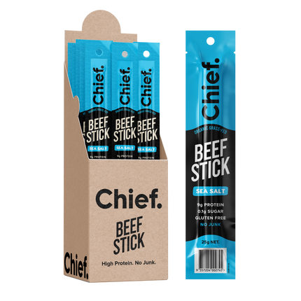 CHIEF ORGANIC BEEF STICKS (box of 12)