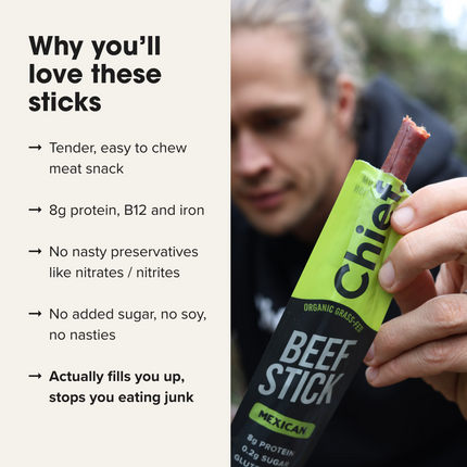 CHIEF ORGANIC BEEF STICKS (box of 12)