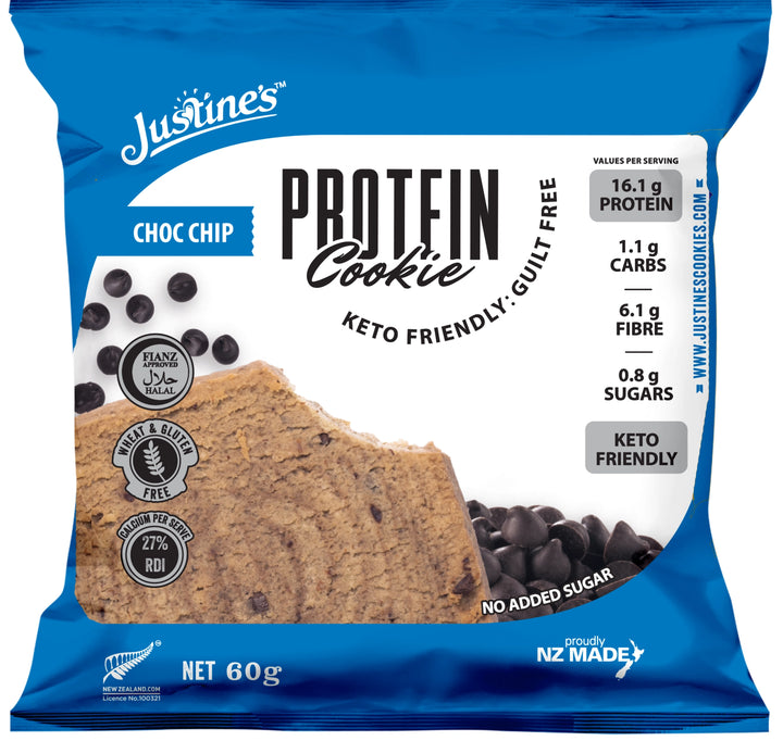 Load image into Gallery viewer, Justine&#39;s Protein Cookie Choc Chip 60g
