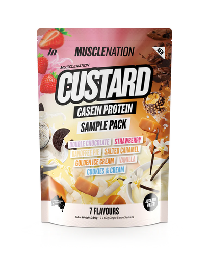 MUSCLE NATION CUSTARD PROTEIN SAMPLE PACK 7 SERVE