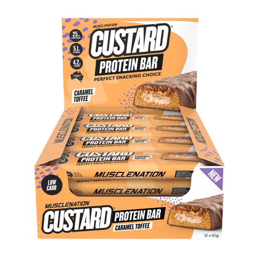 MN CUSTARD PROTEIN BAR - CARAMEL TOFFEE  (12 bars)