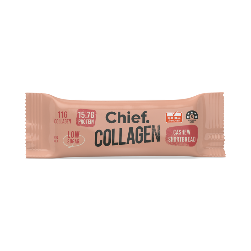 Load image into Gallery viewer, CHIEF Collagen Protein Bar - Cashew Shortbread (box of 12)
