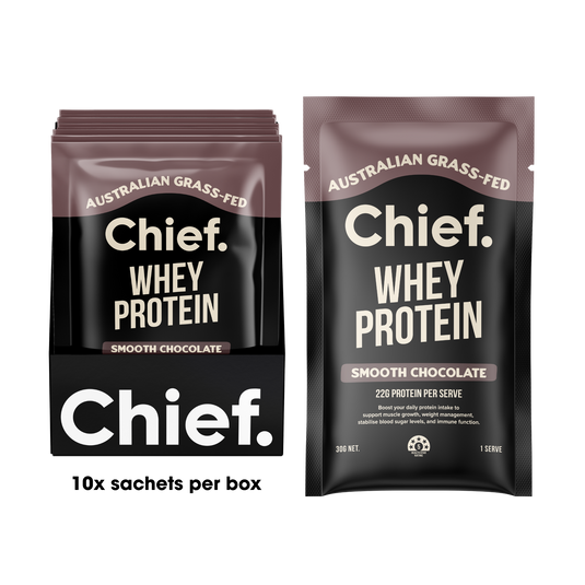Chief Nutrition Grass-fed Whey Protein Powder (Box of 10)