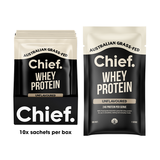 Chief Nutrition Grass-fed Whey Protein Powder (Box of 10)