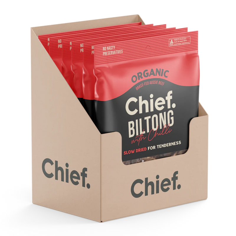 Load image into Gallery viewer, CHIEF ORGANIC GRASS-FED BILTONG 90g (6 bars)
