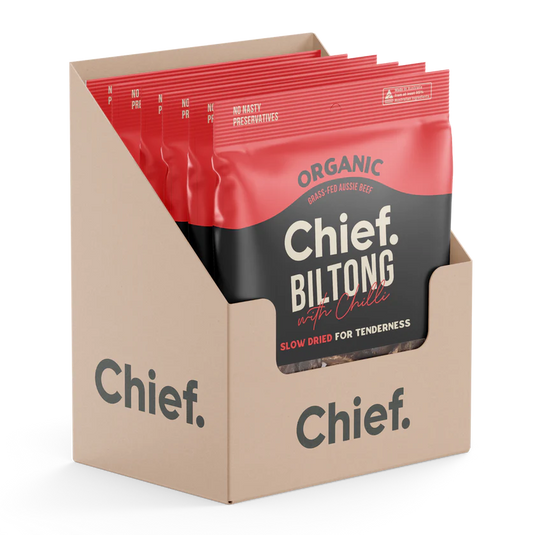 CHIEF ORGANIC GRASS-FED BILTONG 90g (6 bars)
