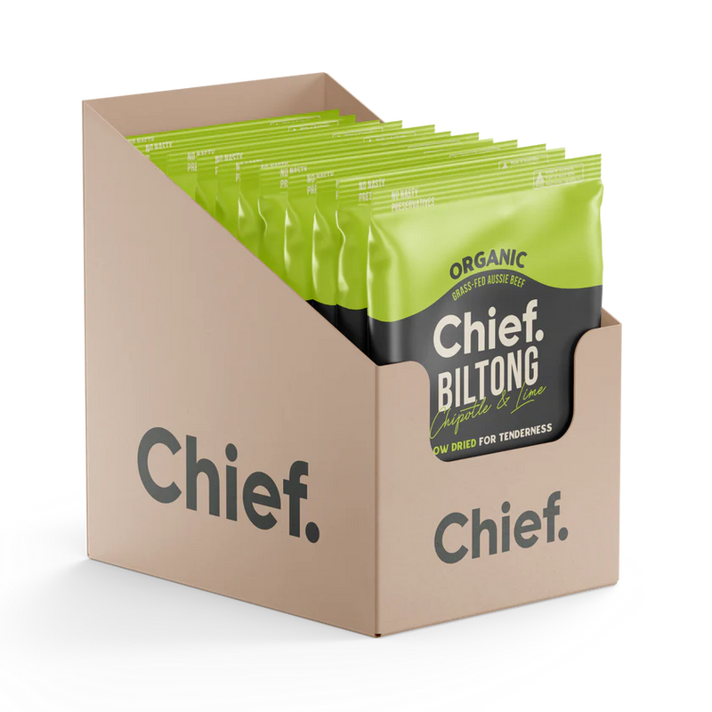 Load image into Gallery viewer, CHIEF ORGANIC GRASS-FED BILTONG 30g (12 bars)
