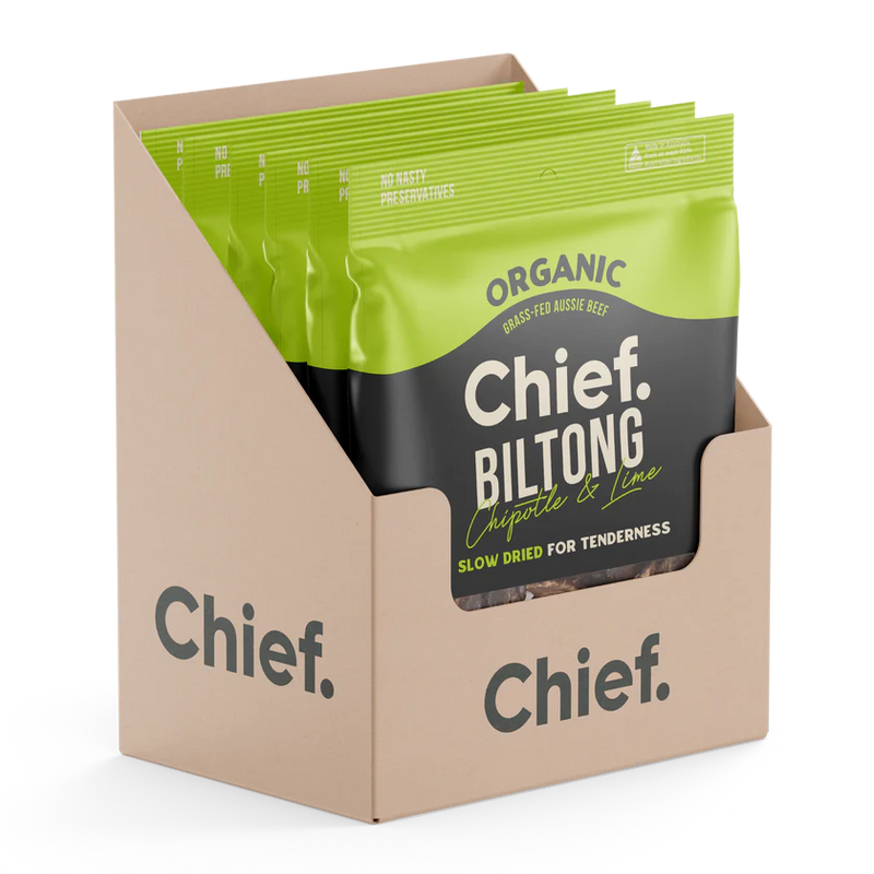 Load image into Gallery viewer, CHIEF ORGANIC GRASS-FED BILTONG 90g (6 bars)
