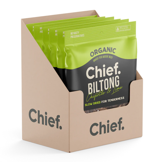 CHIEF ORGANIC GRASS-FED BILTONG 90g (6 bars)