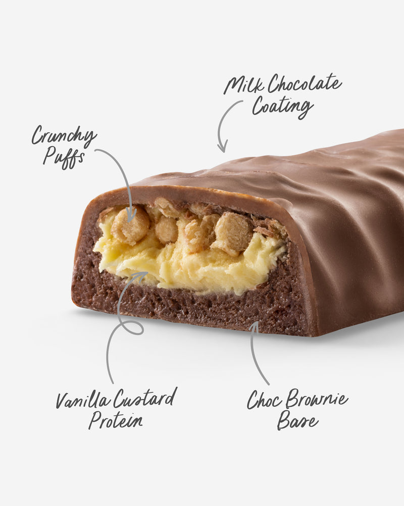 Load image into Gallery viewer, MN CUSTARD PROTEIN BAR - CHOC VANILLA (12 bars)
