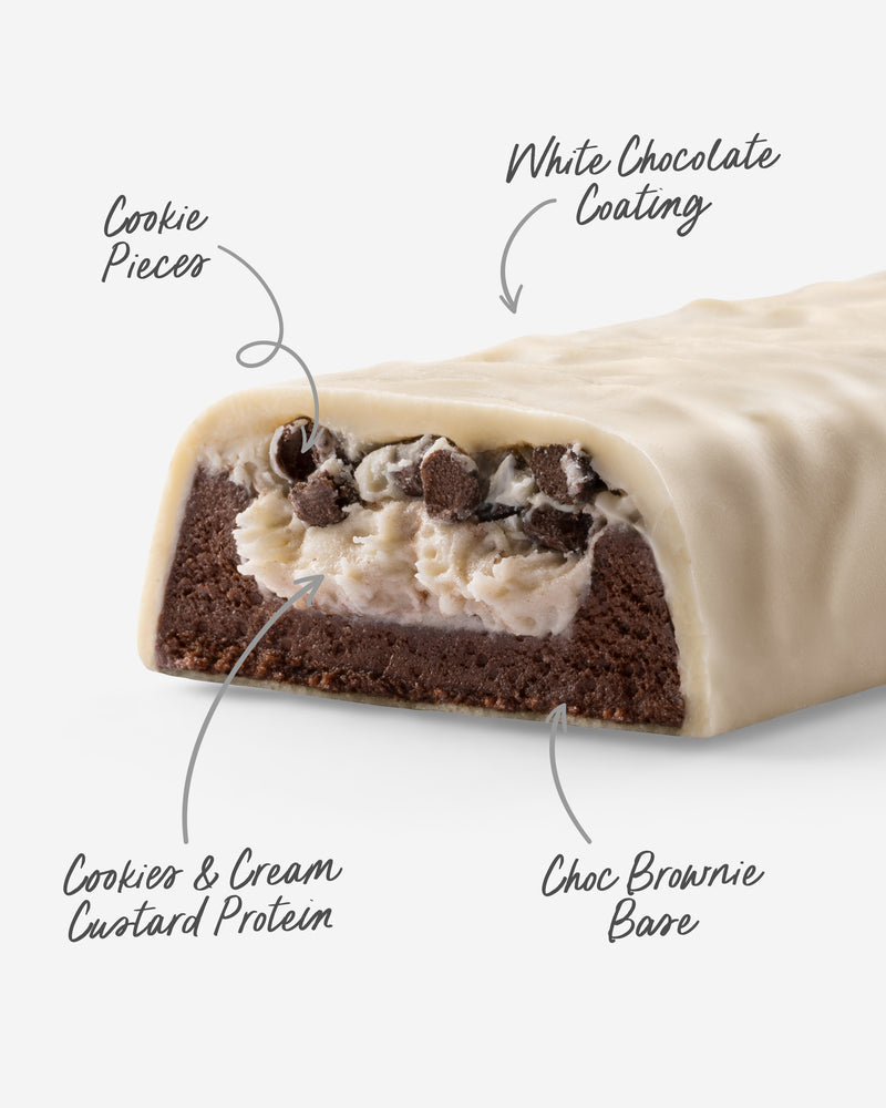 Load image into Gallery viewer, MN CUSTARD PROTEIN BAR - Cookies &amp; Cream 12 bars)
