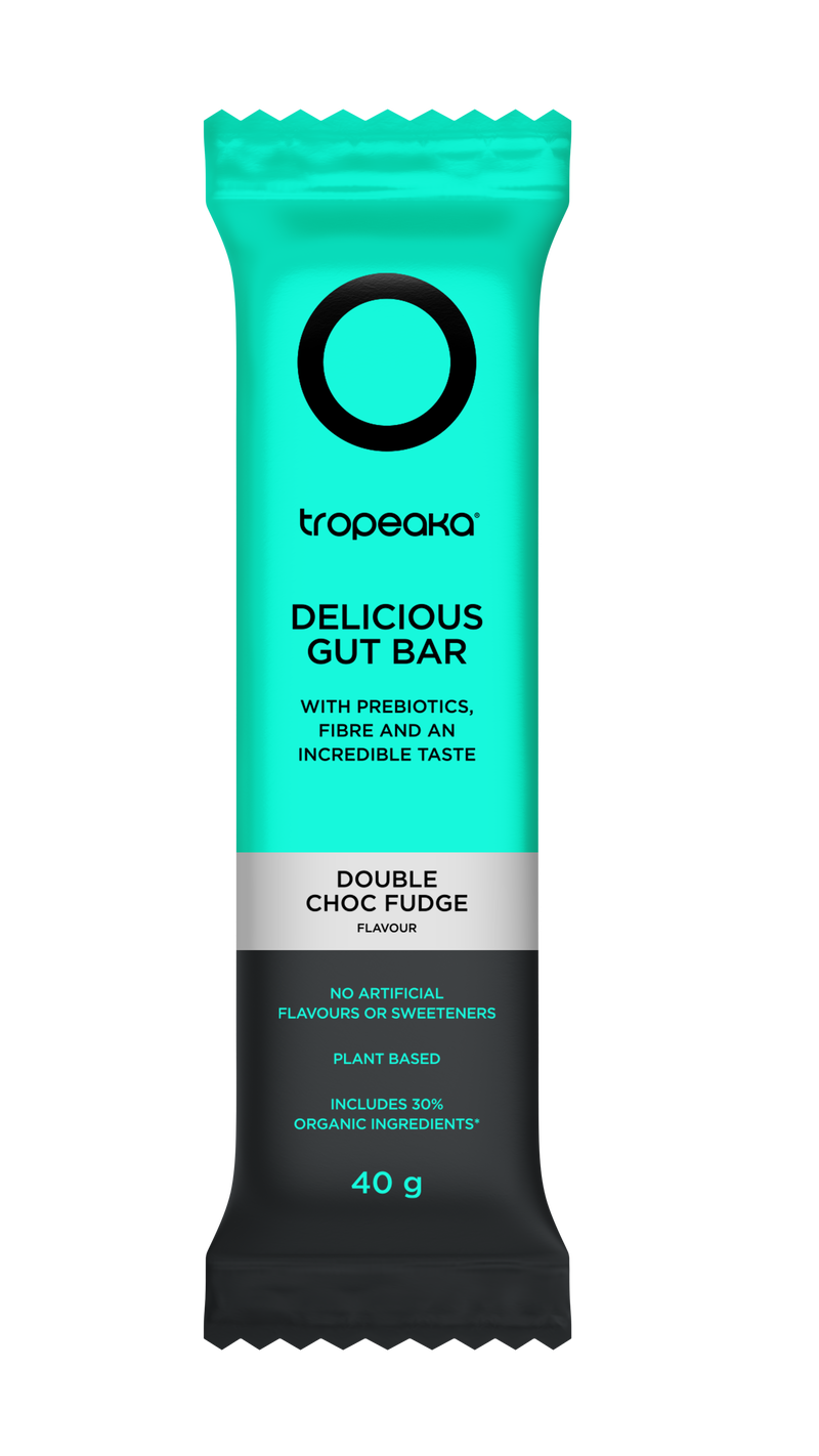 Load image into Gallery viewer, Tropeaka DELICIOUS GUT BAR - Double Choc Fudge (12 bars)
