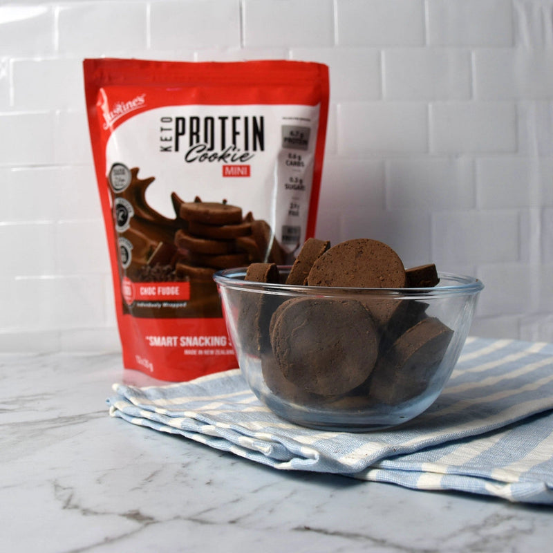 Load image into Gallery viewer, Justine&#39;s Mini Protein Cookie Choc Fudge (12x25g) 300g
