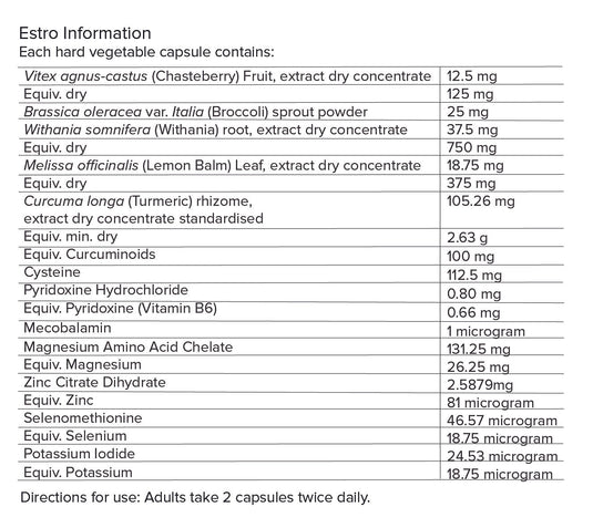 Primabolics Estro - TGA Listed (female hormone balancer)