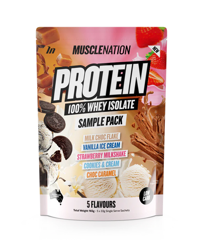 MUSCLE NATION PROTEIN 100% WHEY ISOLATE SAMPLE PACK 5 SERVES