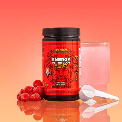 HERCULES Energy of The Gods-Ultimate High Stim Pre Workout - Spartan Raspberry (40 serves)