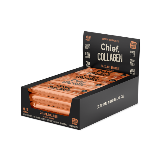 CHIEF Collagen Protein Bar - Hazelnut brownie (box of 12)