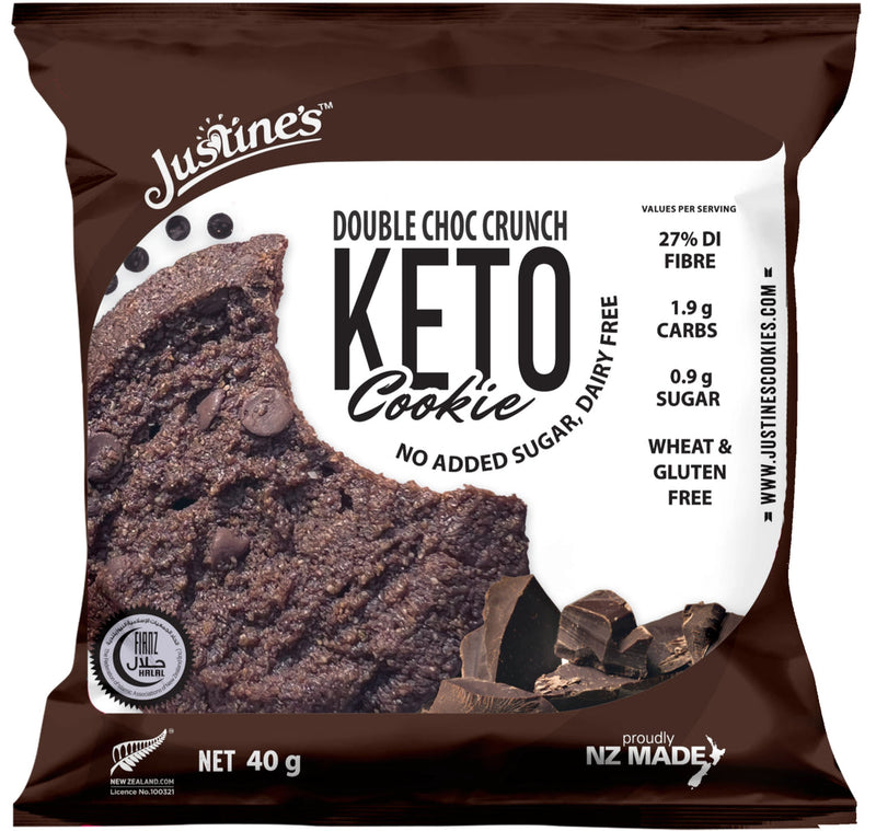 Load image into Gallery viewer, Justine&#39;s Keto Crunch Cookie Double Choc 40g
