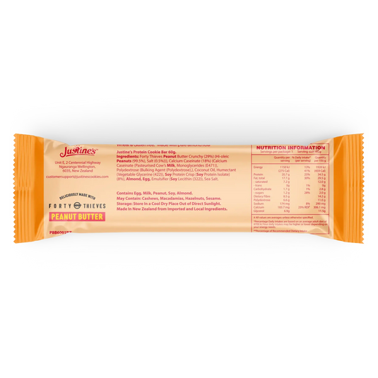 Justine's Protein Cookie Bar Forty Thieves Peanut Butter 60g