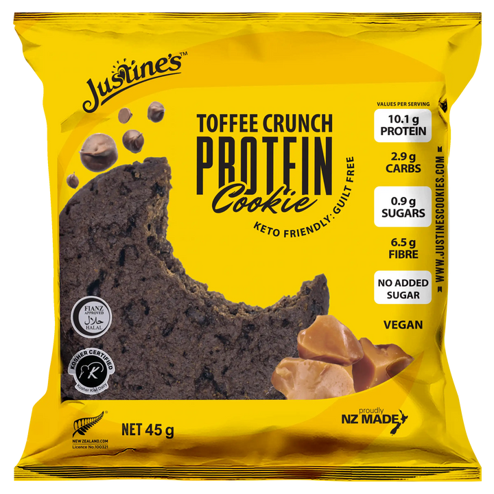 Load image into Gallery viewer, Justine&#39;s Keto Crunch Vegan Protein Cookie Toffee 45g
