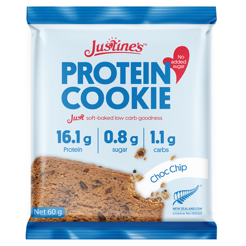 Load image into Gallery viewer, Justine&#39;s Protein Cookie Choc Chip 60g
