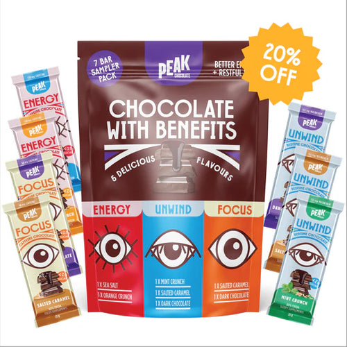 PEAK CHOCOLATE WHOLE RANGE SAMPLER PACK 7 bars