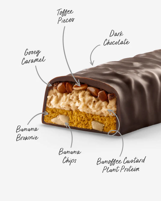 Plant Protein Custard Bars Banana Toffee