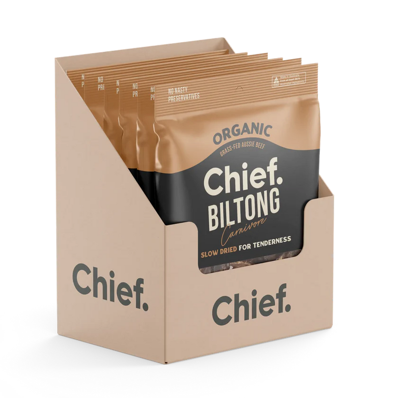 Load image into Gallery viewer, CHIEF ORGANIC GRASS-FED BILTONG 90g (6 bars)
