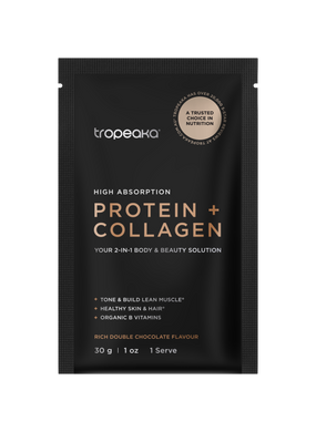 Tropeaka Protein + Collagen 30g (Box of 12 single serves) CHOCOLATE