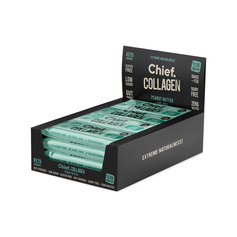 Load image into Gallery viewer, CHIEF Collagen Protein Bar - Peanut Butter (box of 12)
