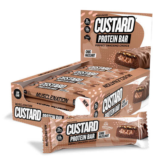 Plant Protein Custard Bars Choc Hazelnut