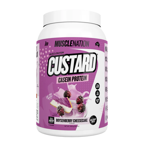 Muscle Nation CUSTARD CASEIN PROTEIN - Boysenberry Cheesecake - 25 serves