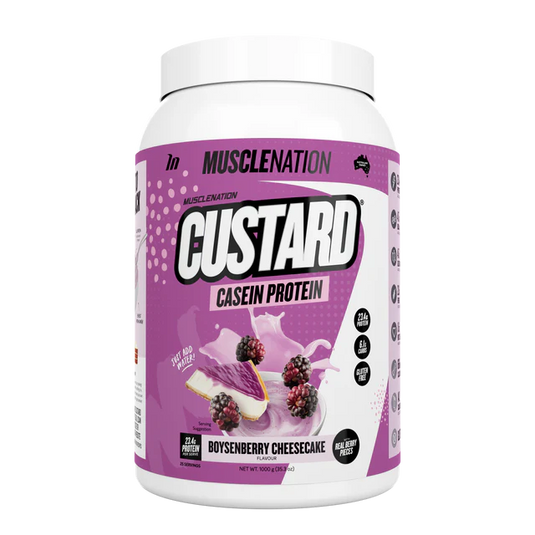 Muscle Nation CUSTARD CASEIN PROTEIN - Boysenberry Cheesecake - 25 serves