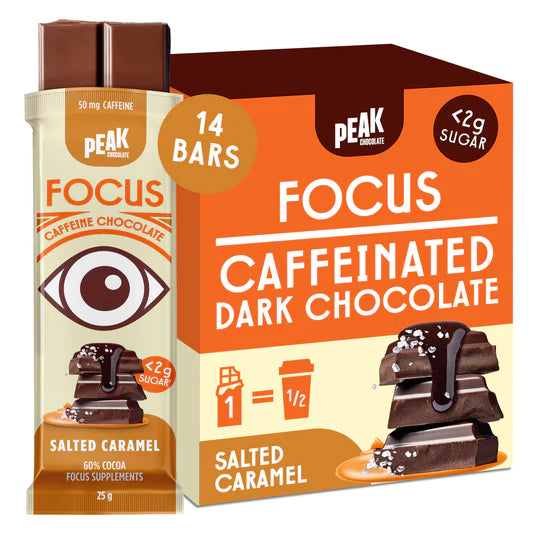 Load image into Gallery viewer, PEAK CHOCOLATE FOCUS BARS - Salted Caramel

