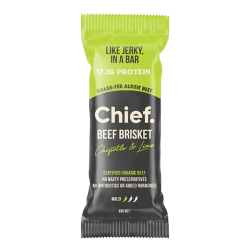 Load image into Gallery viewer, CHIEF ORGANIC GRASS-FED BEEF BAR - Chipotle &amp; Lime  (12 bars)
