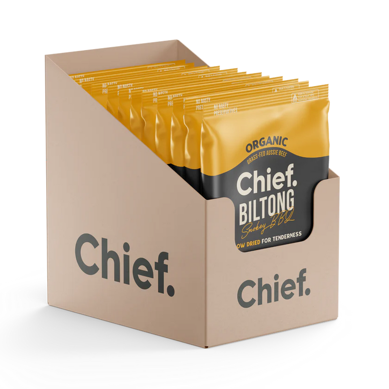 Load image into Gallery viewer, CHIEF ORGANIC GRASS-FED BILTONG 30g (12 bars)
