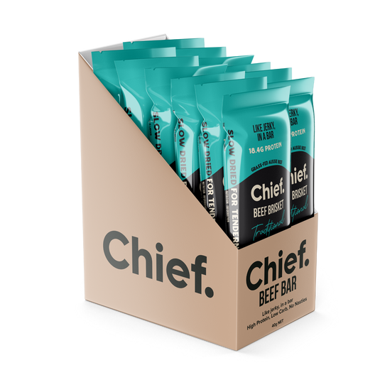 CHIEF ORGANIC GRASS-FED BEEF BAR - Traditional  (12 bars)