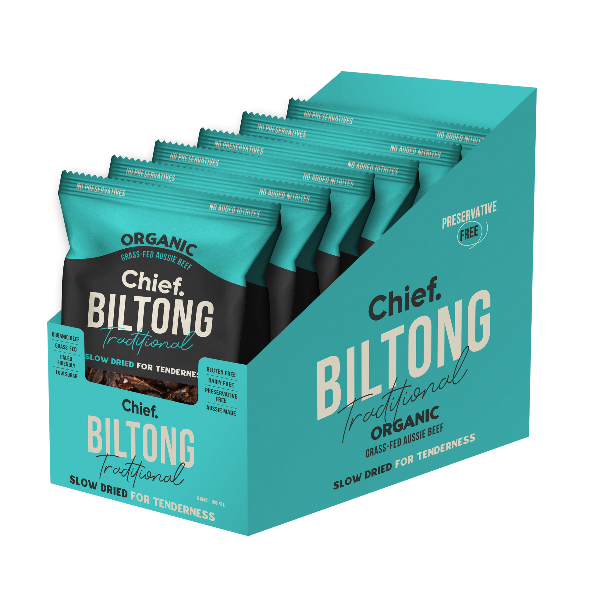 CHIEF ORGANIC GRASS-FED BILTONG 90g - TRADITIONAL