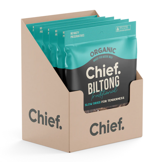 CHIEF ORGANIC GRASS-FED BILTONG 90g (6 bars)