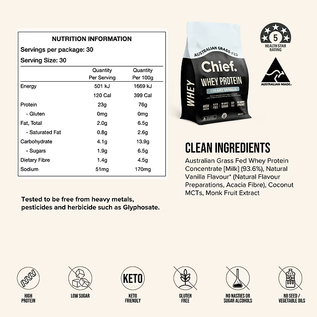 Load image into Gallery viewer, Chief Nutrition Grass-fed Whey Protein Powder (30 serves)
