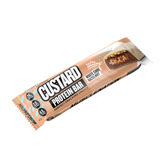 MN CUSTARD PROTEIN BAR - WHITE CHOC HAZELNUT  (12 bars)