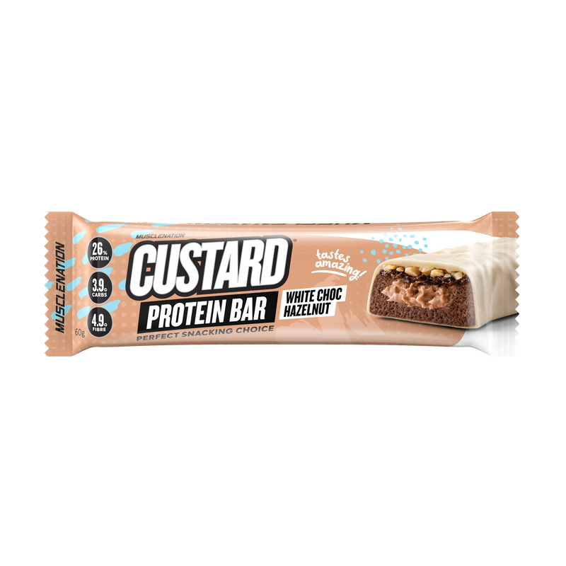 Load image into Gallery viewer, MN CUSTARD PROTEIN BAR - WHITE CHOC HAZELNUT  (12 bars)
